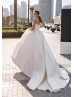 Beaded Strapless Ivory Satin Corset Back Wedding Dress